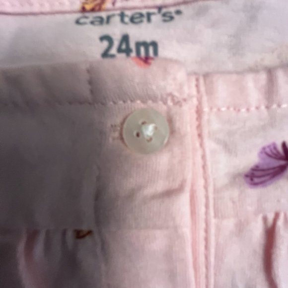 CARTERS BABY GIRLS PINK BUTTERFLY OVERRALLS - Picture 7 of 9
